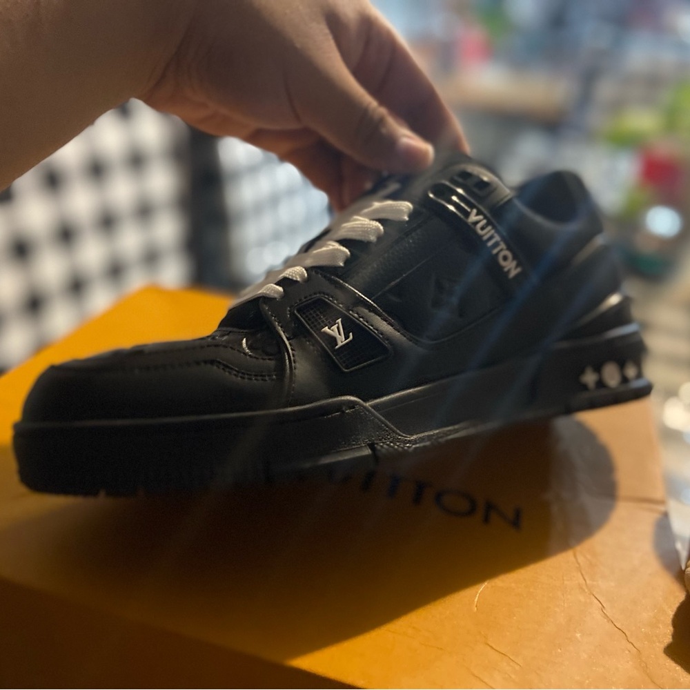 Louis Vuitton Black Sneakers with Retro Design